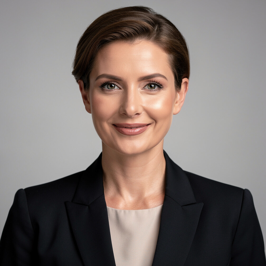 Portrait of a European businesswoman in formal attire